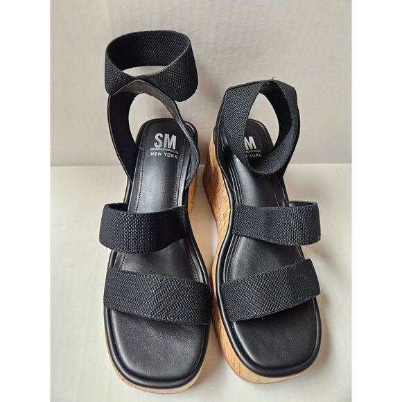 Womens SM New York‎ Violet Strappy Wedge Sandals Size 8 - Picture 1 of 7